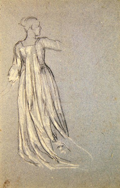Studie till "A Bientot", ca 1875 (krita på papper) av Valentine Cameron Prinsep
