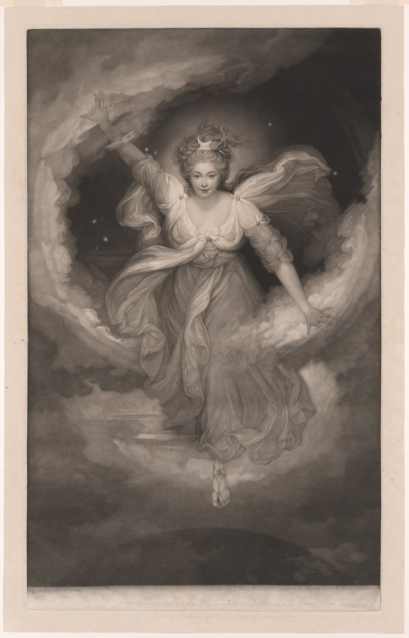 Georgiana hertiginna av Devonshire, porträtt som Cynthia ur Spenders "The Faerie Queen av Valentine Green
