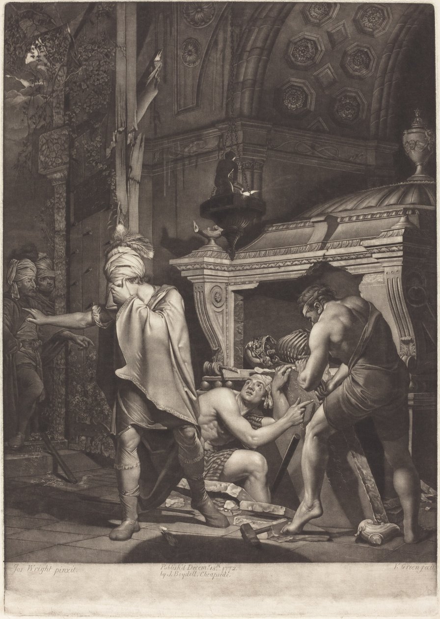 Miravan öppnar sina förfäders grav, 1772. av Valentine Green