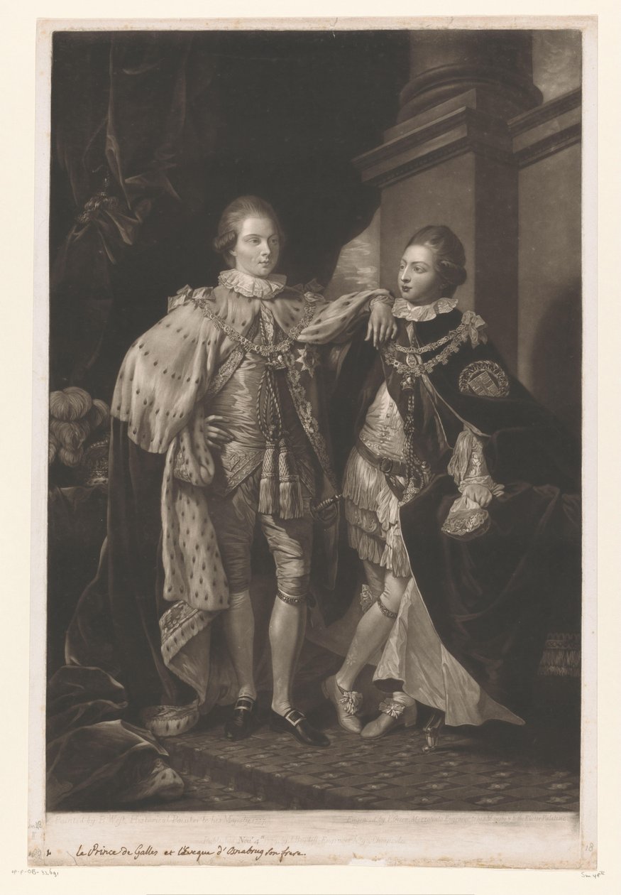 Porträtt av George IV och Frederick av York som barn av Valentine Green