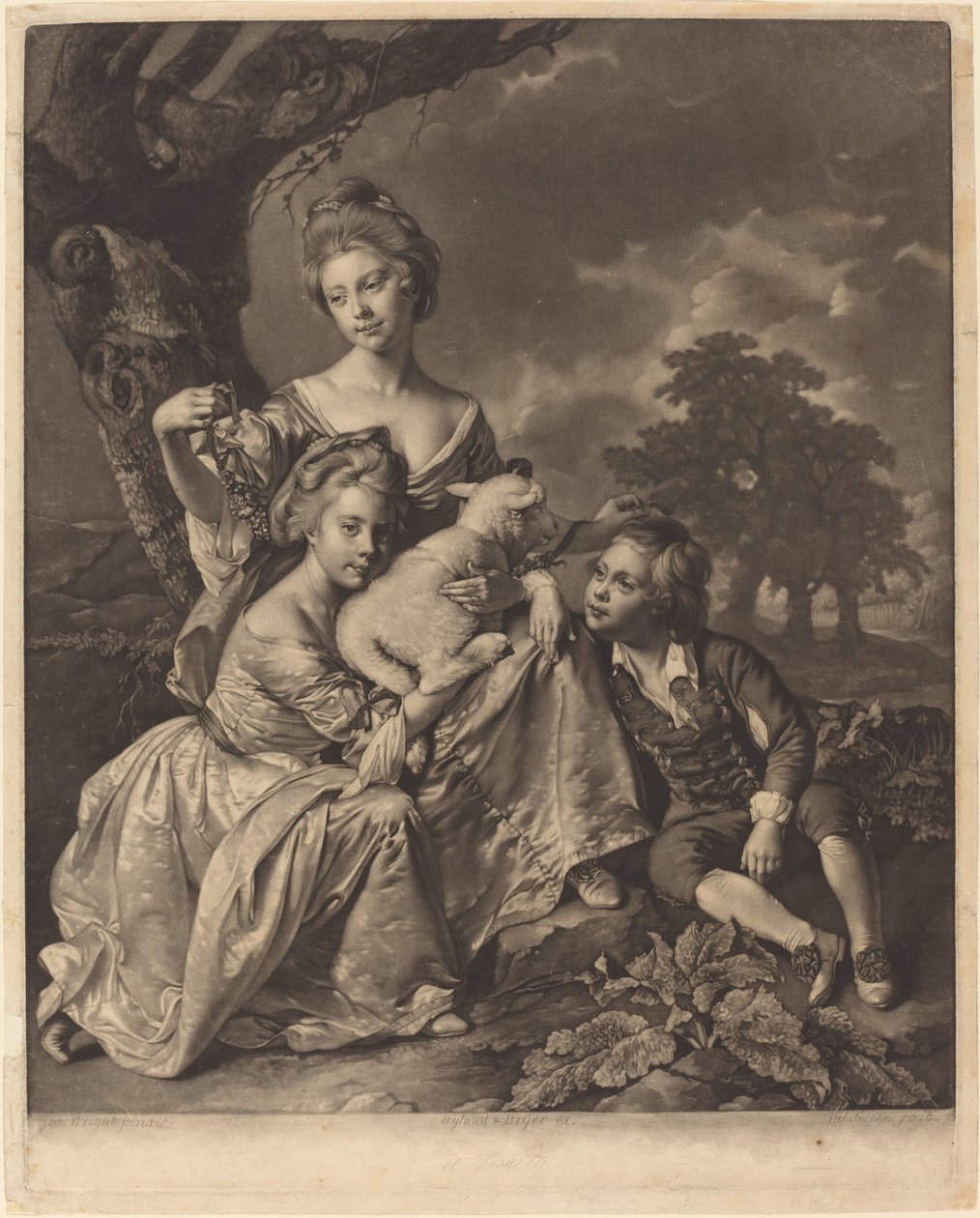 Familjen Wright (The Bradshaw Children) av Valentine Green after Joseph Wright