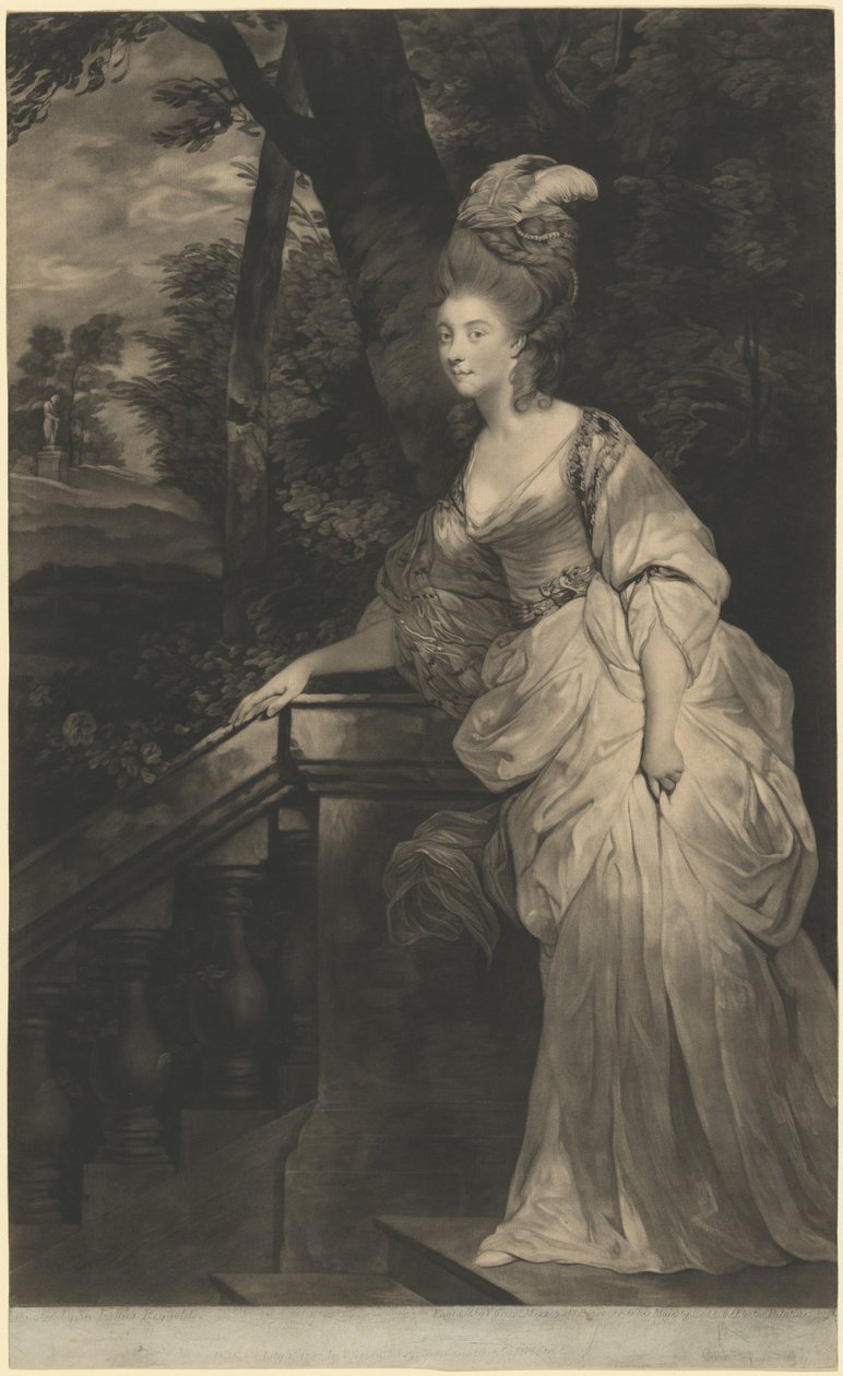 Georgiana (Spencer), hertiginna av Devonshire av Valentine Green after Sir Joshua Reynolds
