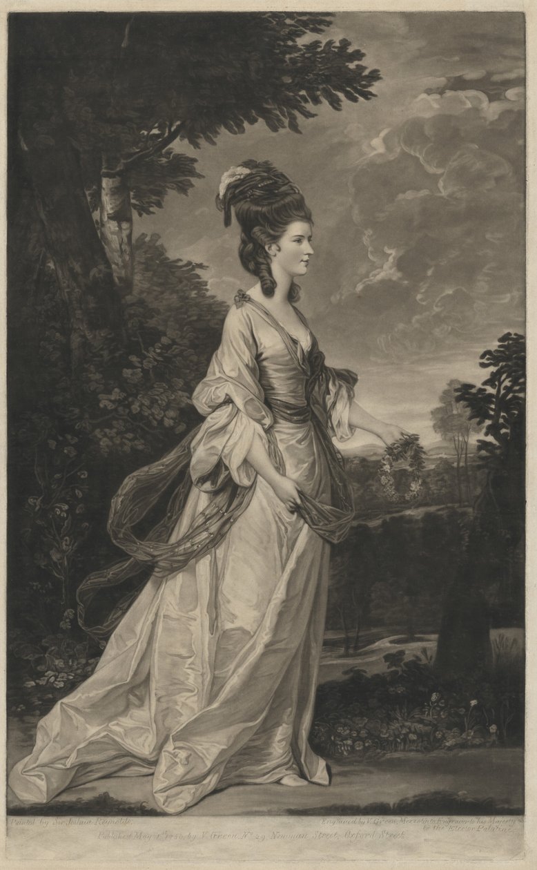 Jane (Fleming), grevinna av Harrington av Valentine Green after Sir Joshua Reynolds