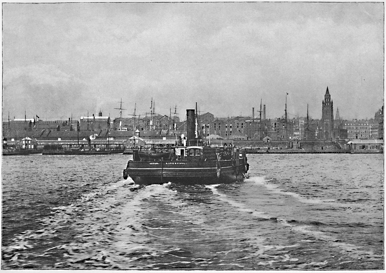 Liverpool, från Mersey, c1896 av Valentine and Sons Ltd