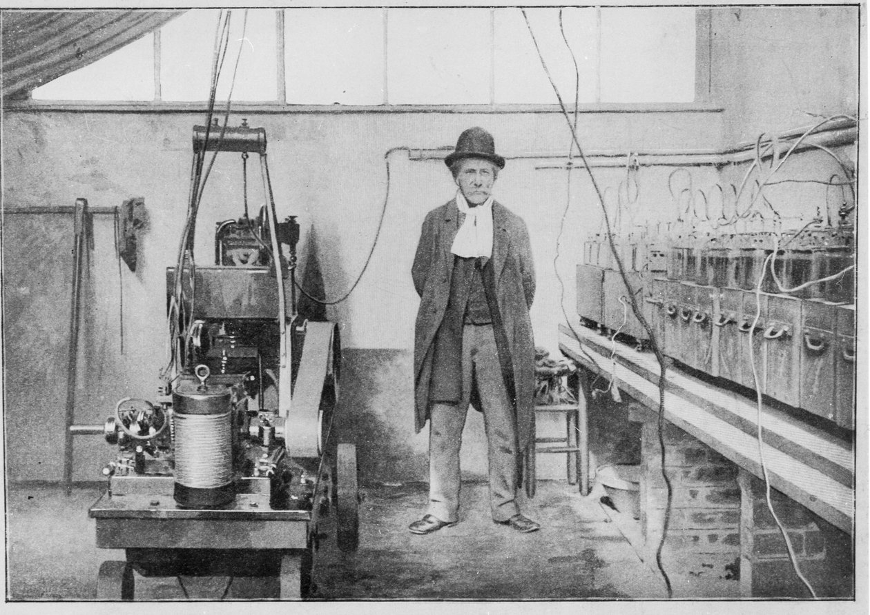 Marcellin Berthelot (1827-1907) i sitt laboratorium i Meudon (Yvelines) av Valerian Gribayedoff