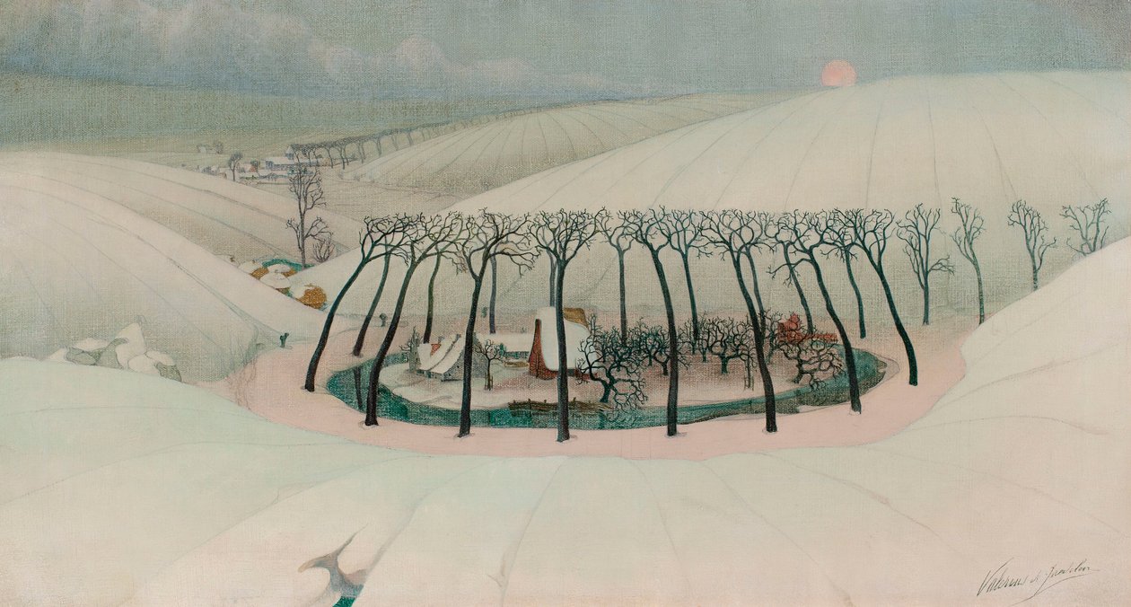 En gård i en dal, ca 1916 (olja på duk) av Valerius de Saedeleer