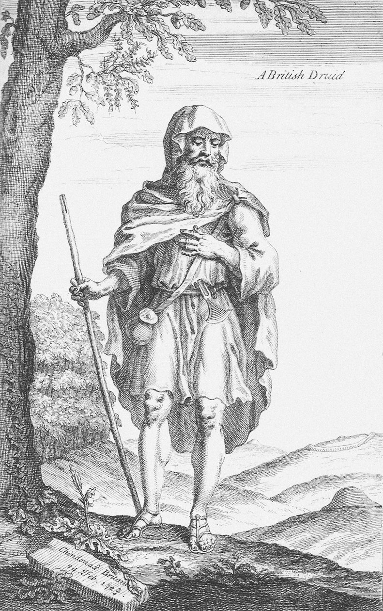 En brittisk druid från Stonehenge av William Stukeley, 1723 av Van Der Gucht