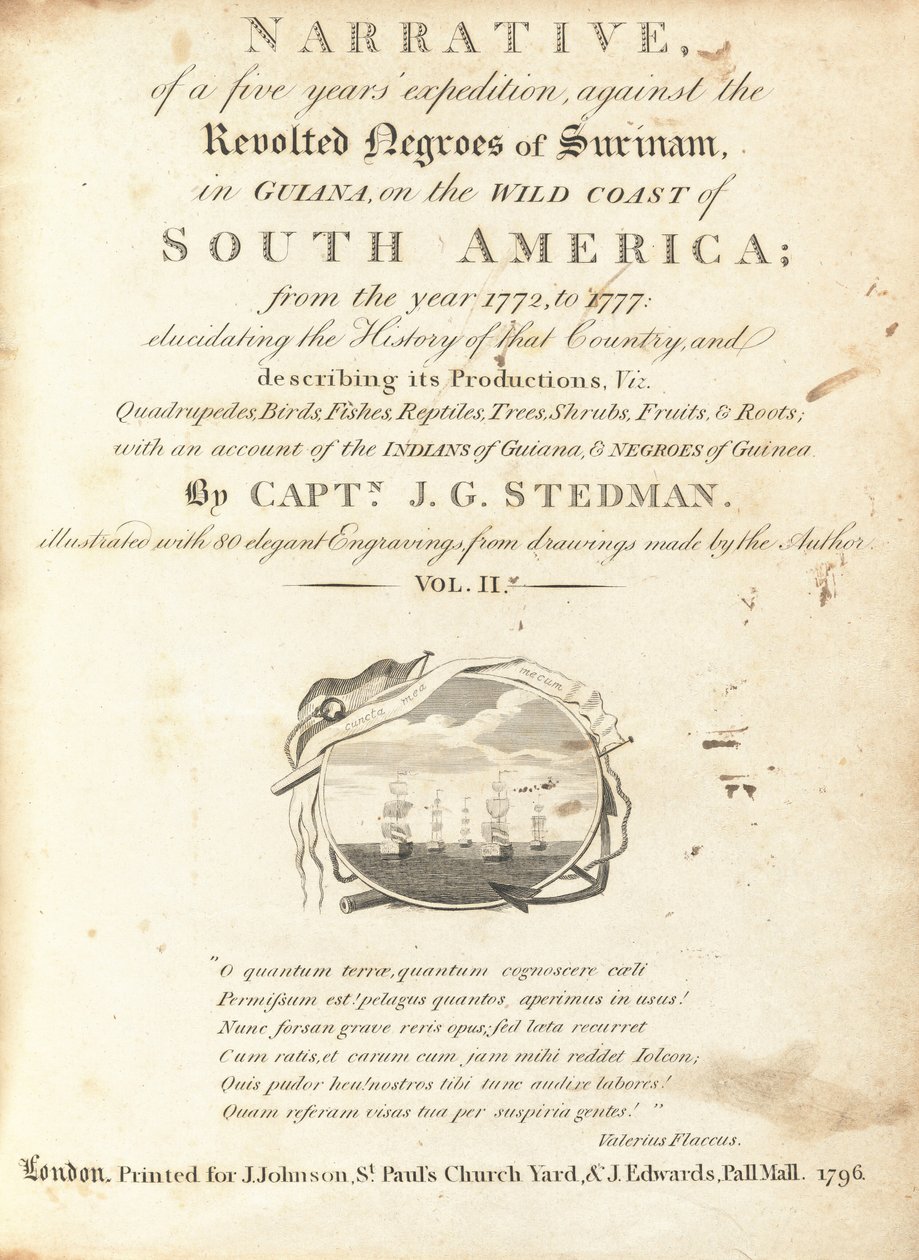 Berättelse om en femårig expedition mot de upproriska negrerna i Surinam, i Guyana, på Sydamerikas vilda kust (volym II) av Various Artists, including William Blake, after John Gabriel Stedman