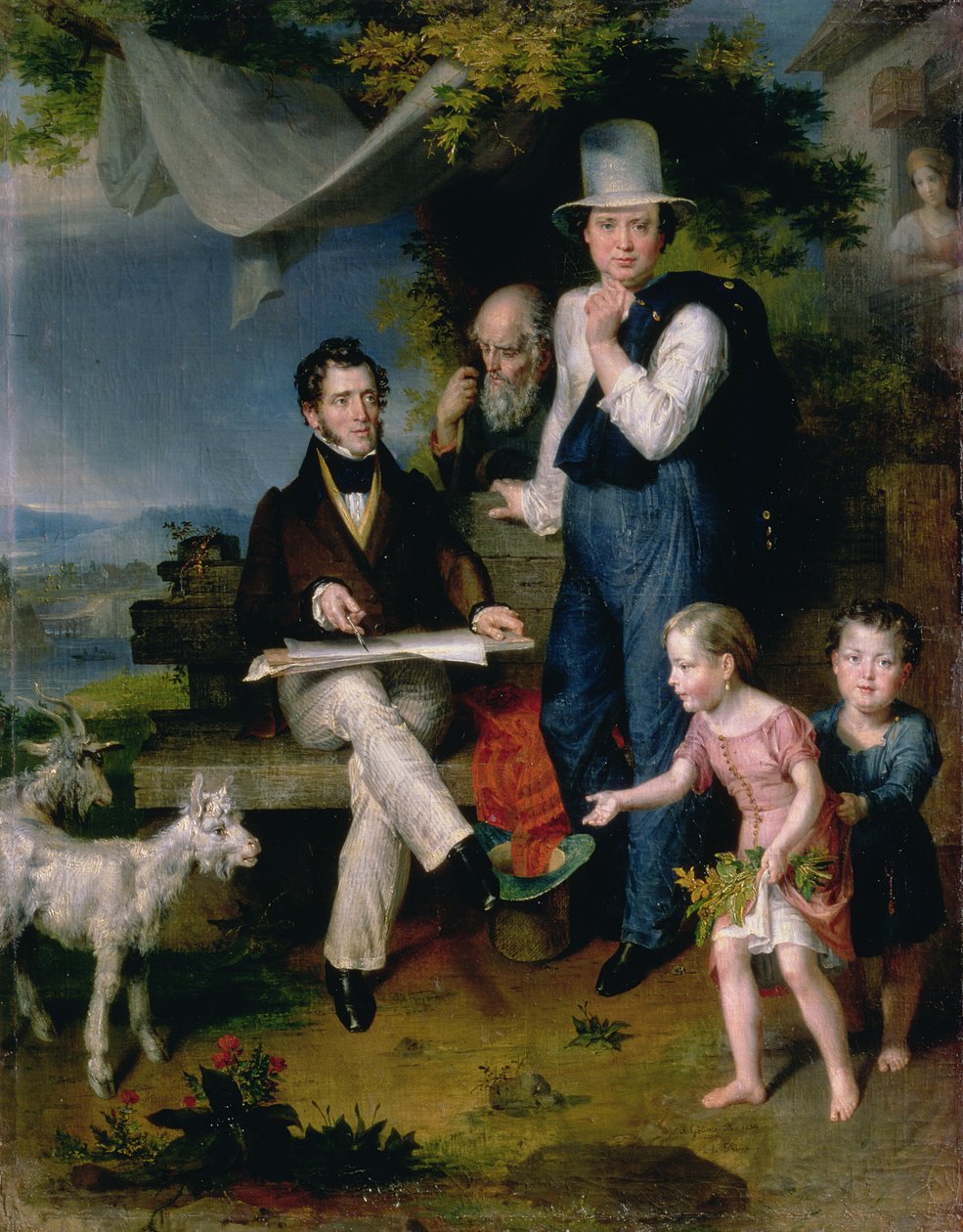 Gruppporträtt inklusive konstnären George Dawe (1781-1829) och ett självporträtt, 1834 av Vasili Aleksandrovich Golike