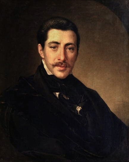 Porträtt av författaren Alexander Sukhowo-Kobylin (1817-1903) av Vasili Andreevich Tropinin