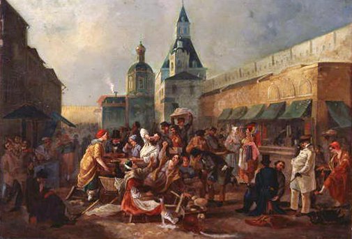 Refreshment Stall nära den kinesiska muren i Moskva, 1856 av Vasili Egorovich Astrakhov