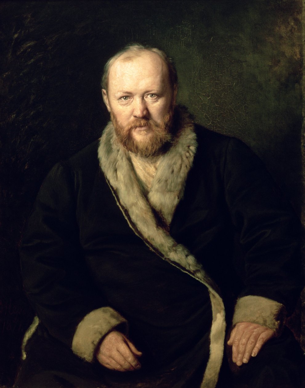 Porträtt av Aleksandr Ostrovsky (1823-86) 1871 av Vasili Grigorevich Perov