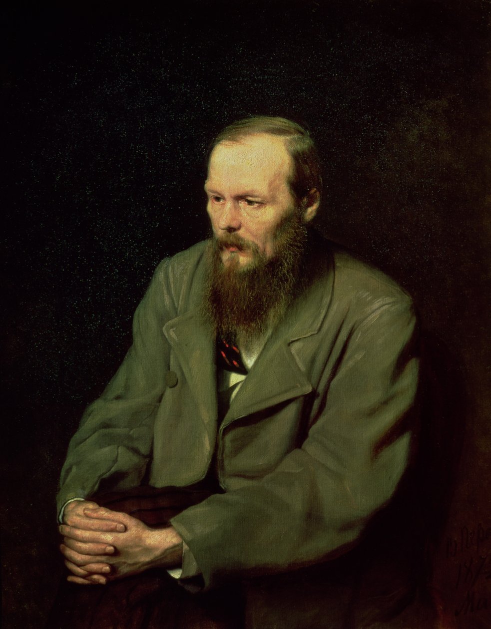 Porträtt av Fjodor Dostojevskij (1821-81) 1872 av Vasili Grigorevich Perov