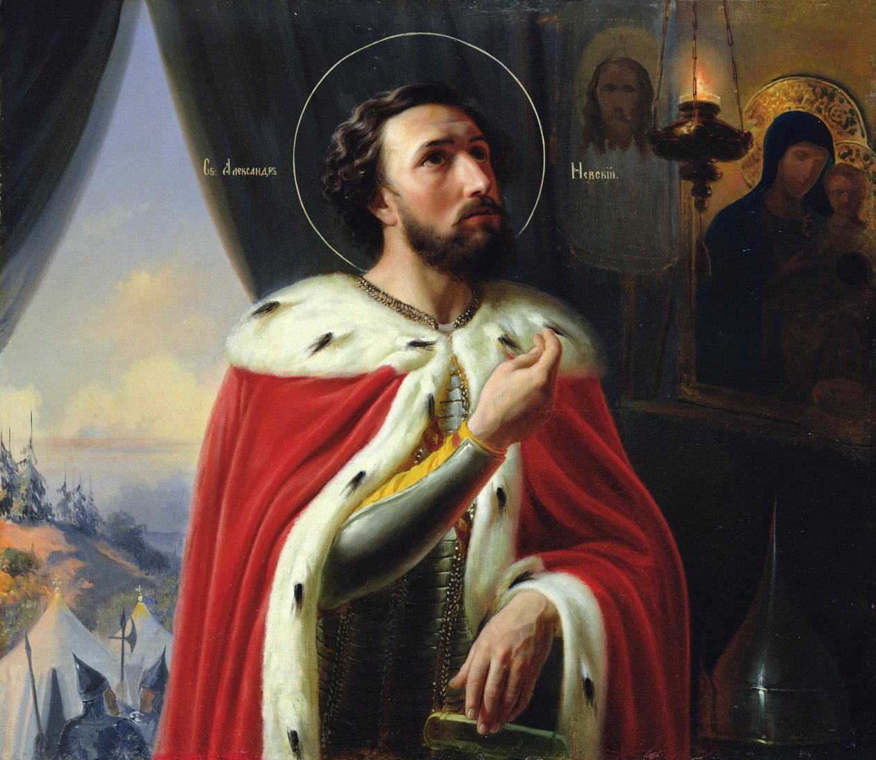 Alexander Nevskij, hertig av Novgorod, storhertig av Vladimir av Vasili Kuzmich Shebuev