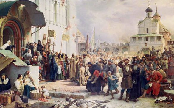 Belägringen av treenighetsklostret Sergius 1608-10, 1891 av Vasili Vasilievich Vereshchagin