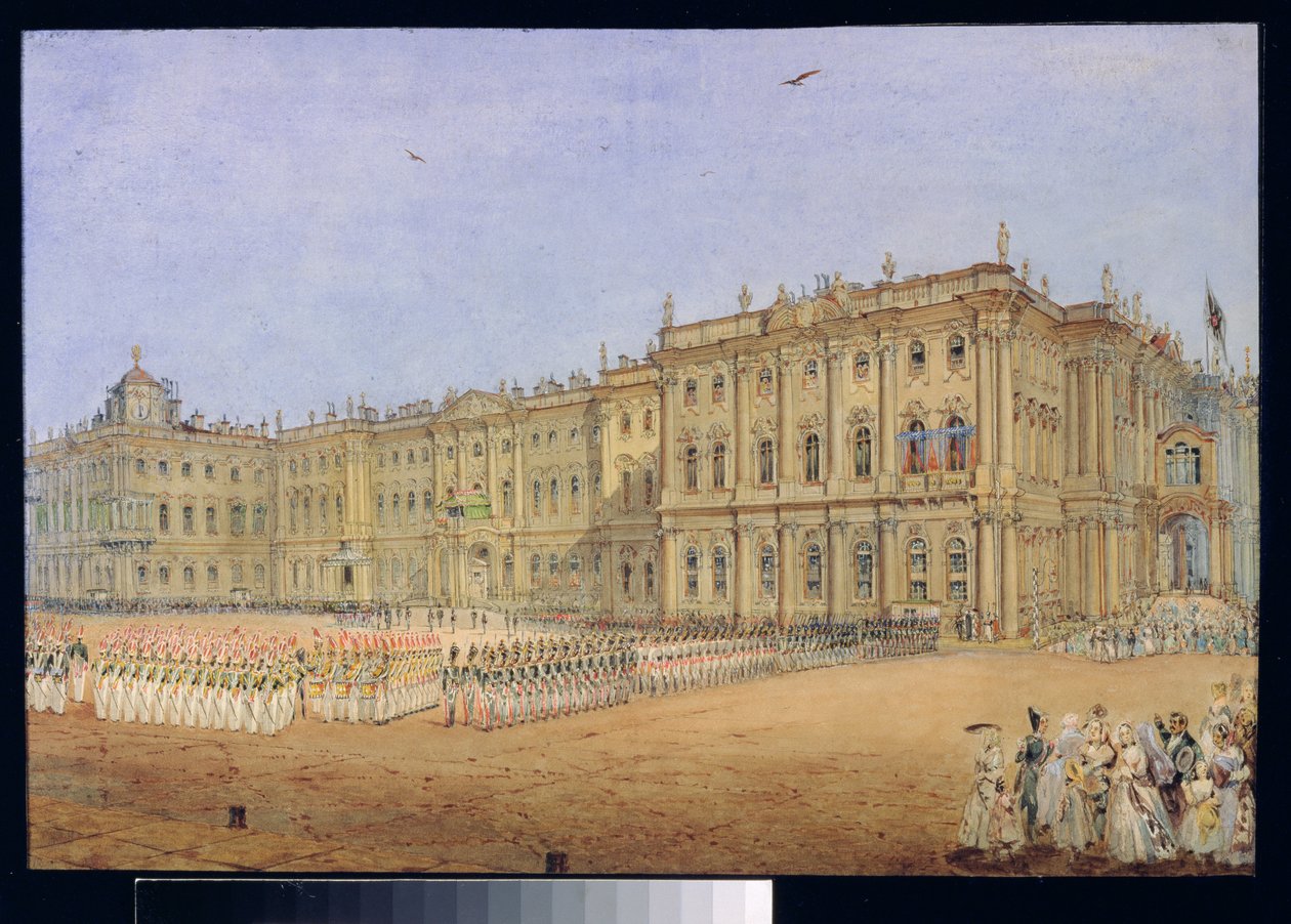 Recension på Vinterpalatset i St Petersburg, 1840-talet av Vasili Semenovich Sadovnikov