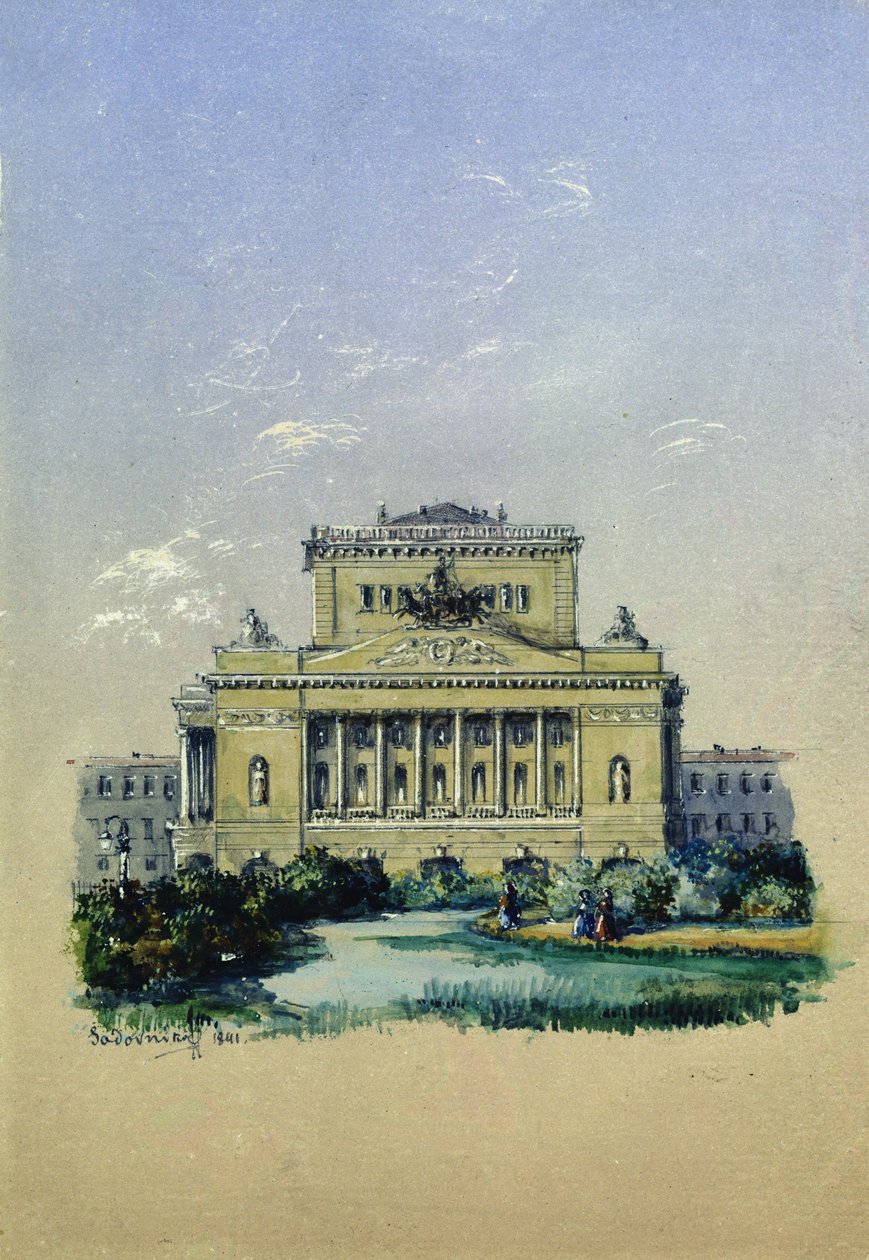 Alexanderteatern i St. Petersburg, 1841 av Vasili Semenovich Sadovnikov