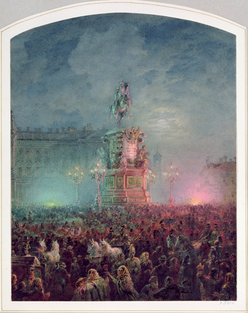 Avslöjandet av minnesmärket över Nikolaus I i S:t Petersburg, 1857 av Vasili Semenovich Sadovnikov