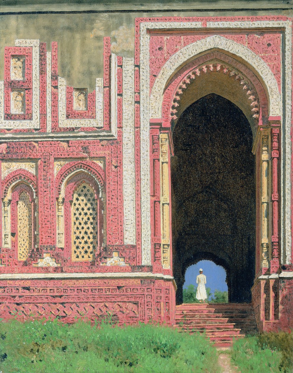 Faitotoa E latalata i Qutub-Minar, Old Delhi, 1875 swed av Vasili Vasilievich Vereshchagin