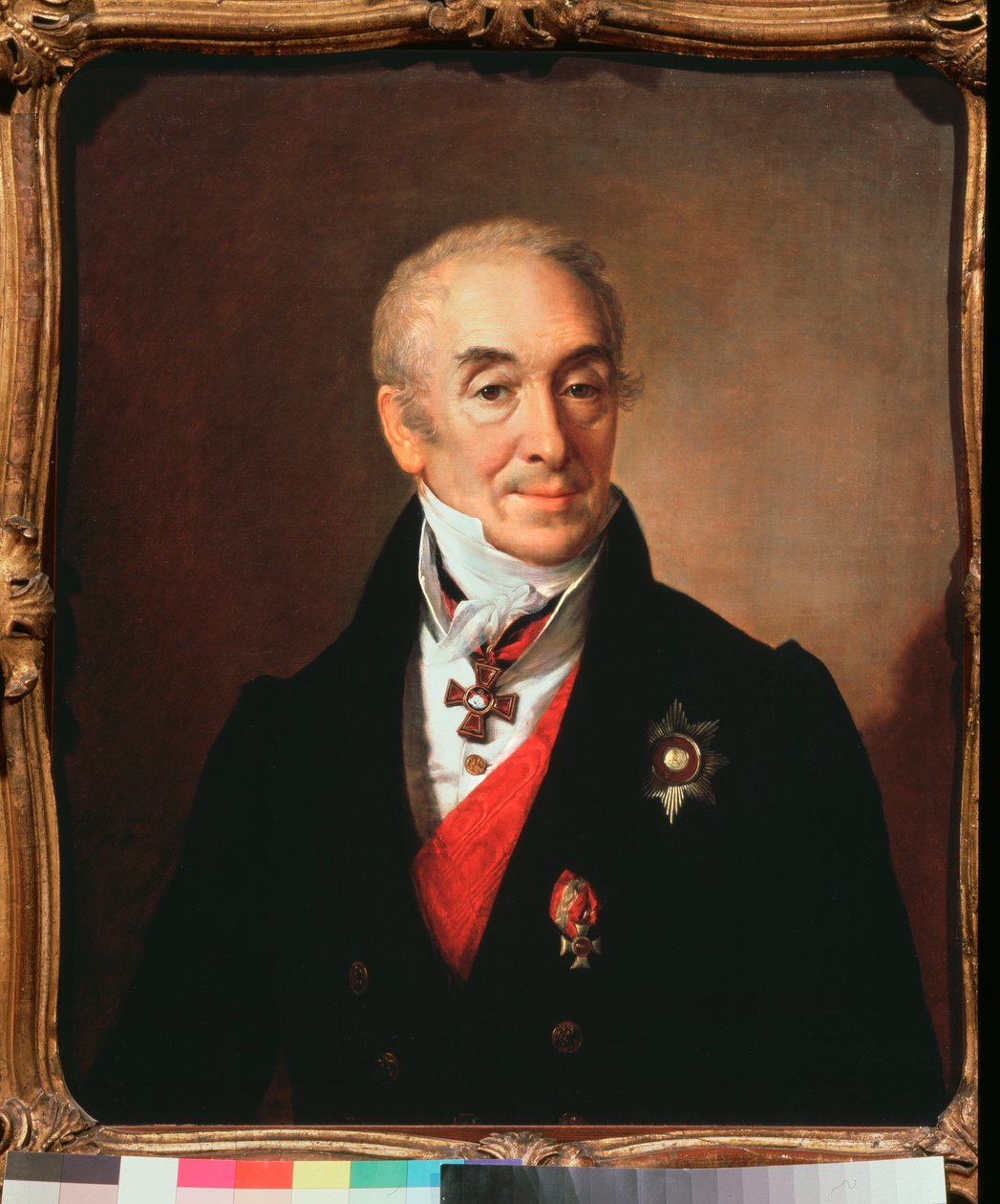 Porträtt av Sergei Kushnikov (1767-1839), rysk politiker - Porträtt av Sergei Kushnikov - Målning av Vasili Andrejevitj Tropinin (Vassili Tropinin) (1776-1857), olja på duk av Vasili Andreevich Tropinin