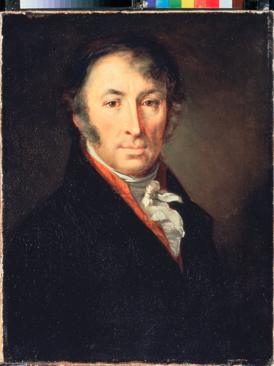 Porträtt av författaren och historikern N M Karamzin (Porträtt av författaren och historikern N M Karamzin) - Målning av Vasili Andreyevich Tropinin (Vassili Tropinin) (1776-1857), olja på duk av Vasili Andreevich Tropinin