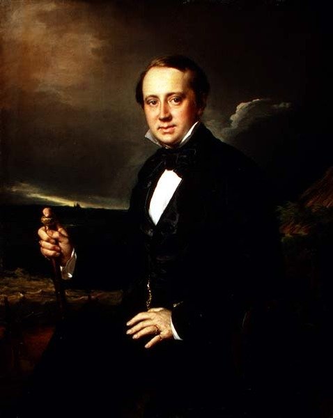 Porträtt av Alexander Alexandrovich Sapozhnikov (1827-87) 1852 (olja på duk) av Vasili Andreevich Tropinin