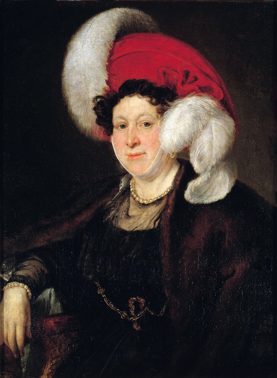Porträtt av grevinnan Natalia Alexandrovna Zubova 1775-1844, född Suvorova, 1834 av Vasili Andreevich Tropinin