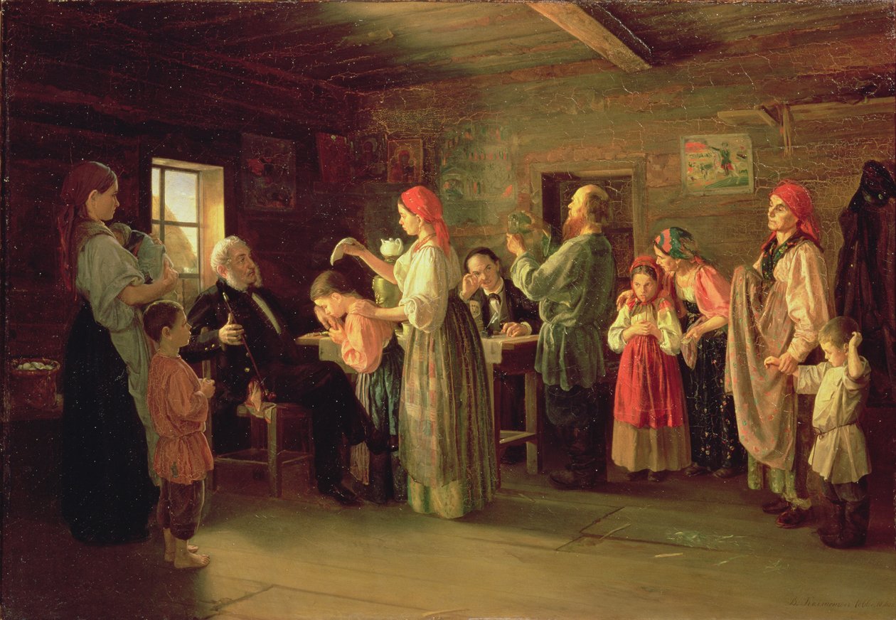 Inspektion av ett barnhem, 1866 av Vasili Efimovich Kallistov