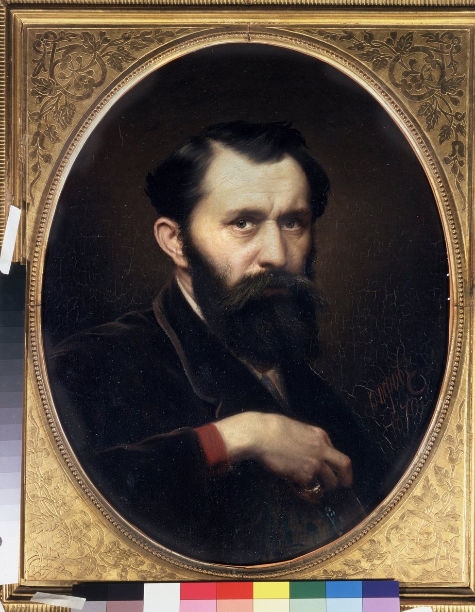 Självporträtt. Målning av Vasily (Vasily) Grigoryevich Perov (1834-1882), olja på duk av Vasili Grigorevich Perov