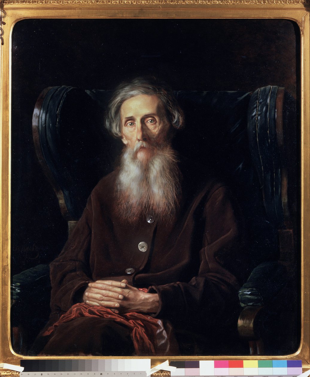 Porträtt av författaren och lexikografen Vladimir Dahl (1801-1872). Målning av Vasili (Vasili) Grigoryevich Perov (1834-1882), olja på duk av Vasili Grigorevich Perov