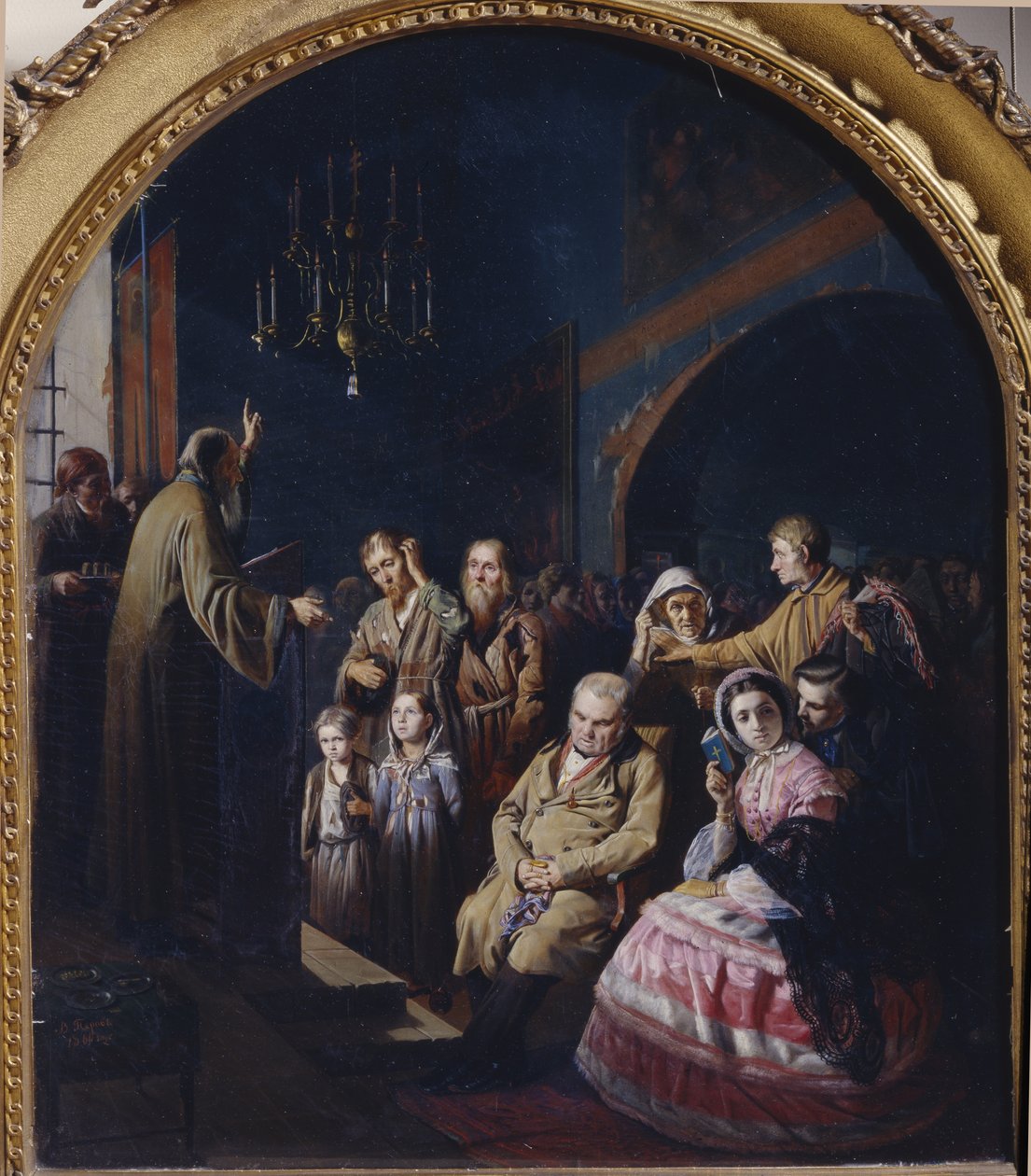Predikan i en by, 1861 av Vasili Grigorevich Perov