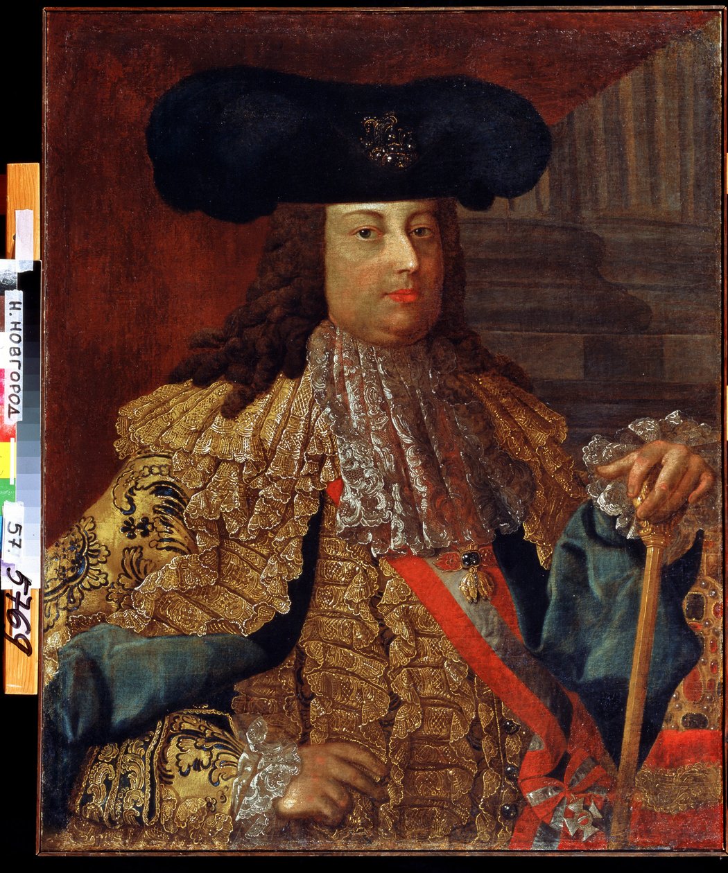 Porträtt av kejsar Frans I av Österrike (1708-1765) (Porträtt av kejsar Frans I av Österrike). Målning av Vasili Kozmich Berezin (1743-efter 1795). Olja på duk, 88 x 69 cm, rysk konst från 1700-talet. Statens konstmuseum, Nizhny Novgorod (Ryssland). av Vasili Kozmich Berezin