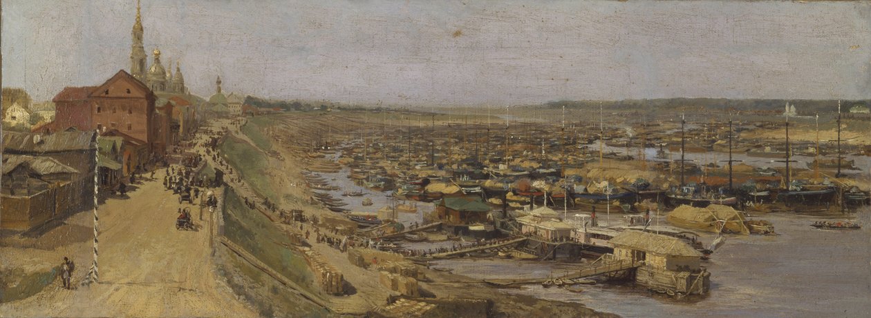 Utsikt över Rybinsk, 1886. av Vasili Maximovich Maximov