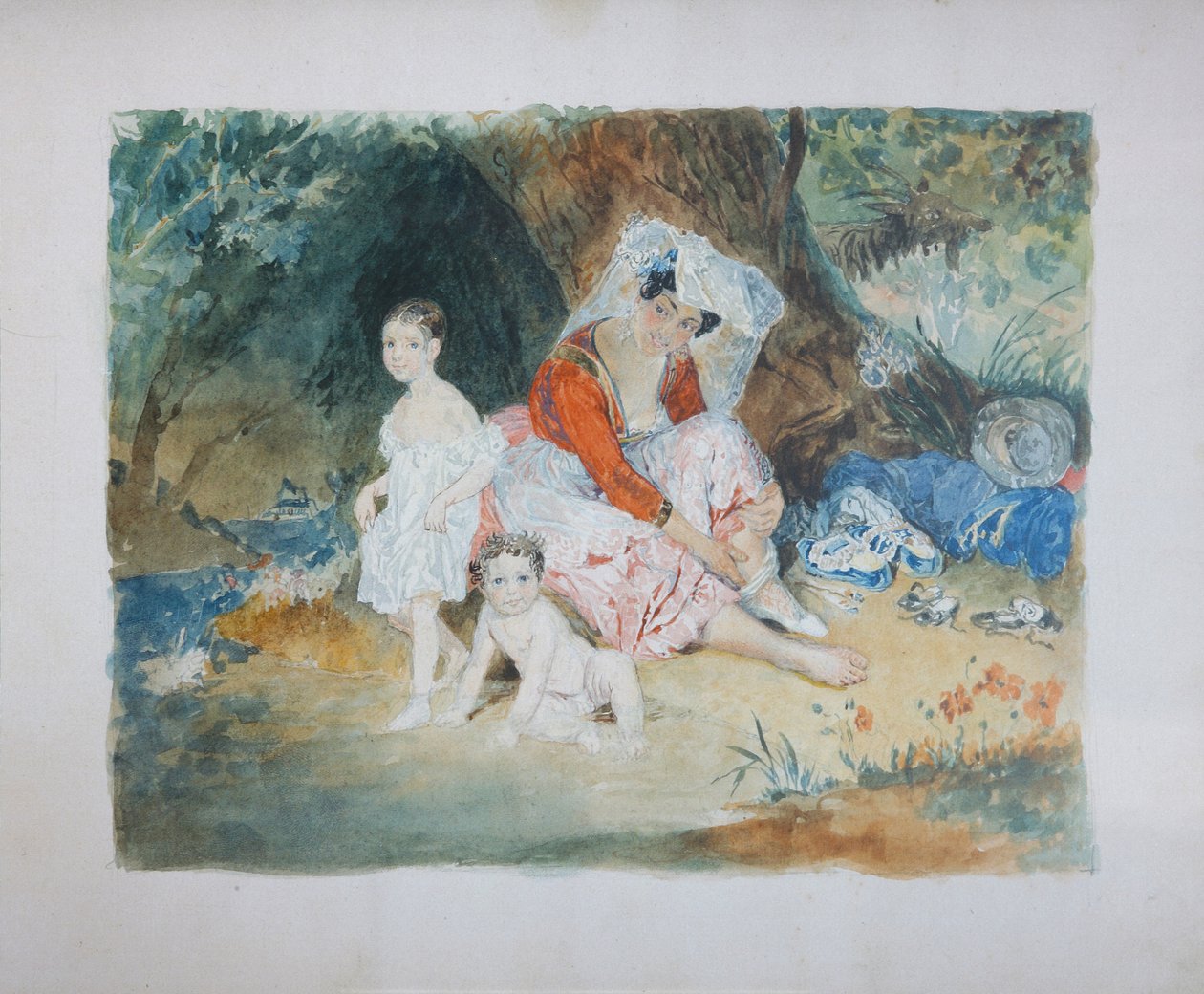 Porträtt av greve Peter Dominikus Ludwig 1832-1887 och grevinna Maria 1829-1898 zu Sayn-Wittgens av Vasili Semenovich Sadovnikov