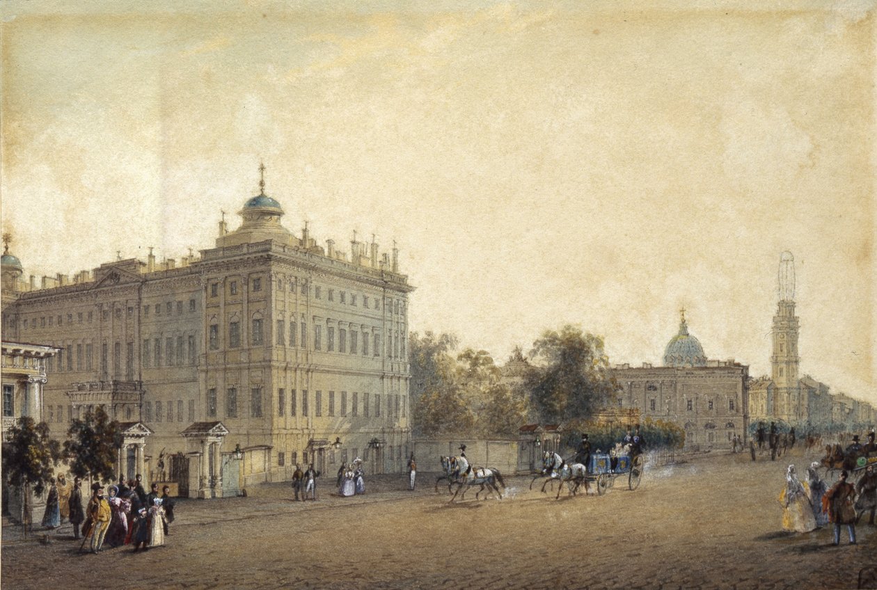 St. Petersburg. Anichkovpalatset, 1830-talet av Vasili Semenovich Sadovnikov