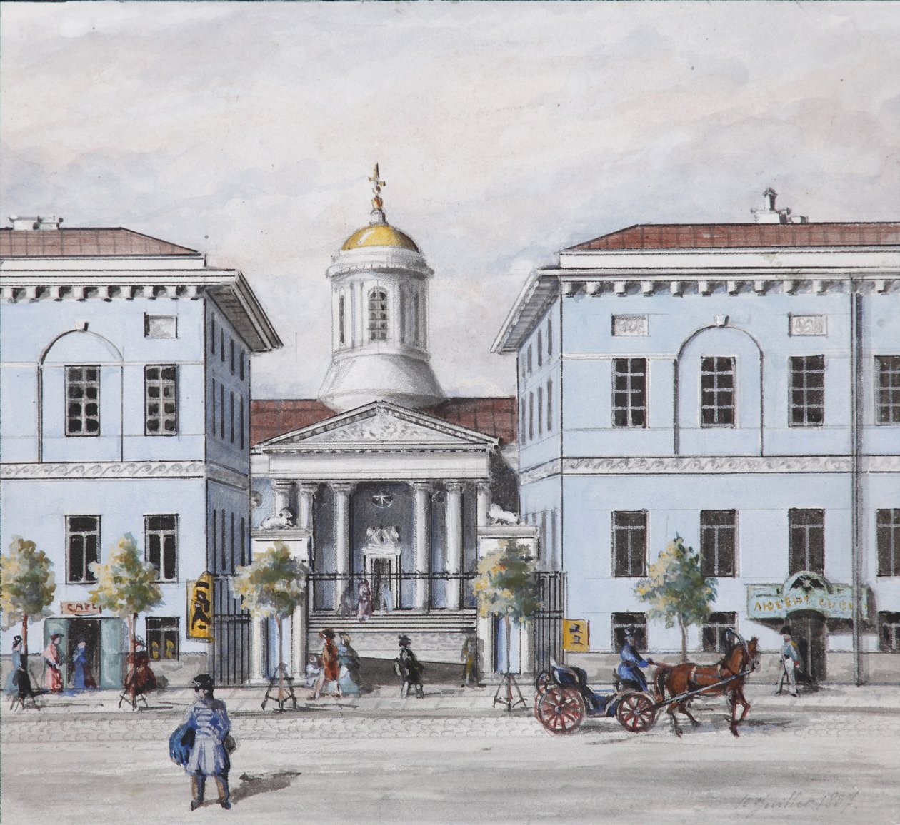 Nevskij Prospekt i Sankt Petersburg, 1830-1840-talet av Vasili Semenovich Sadovnikov