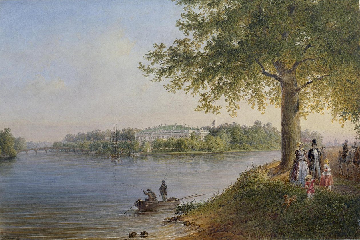 Utsikt över Kamennoostrovsky-palatset i St Petersburg, 1847 av Vasili Semenovich Sadovnikov