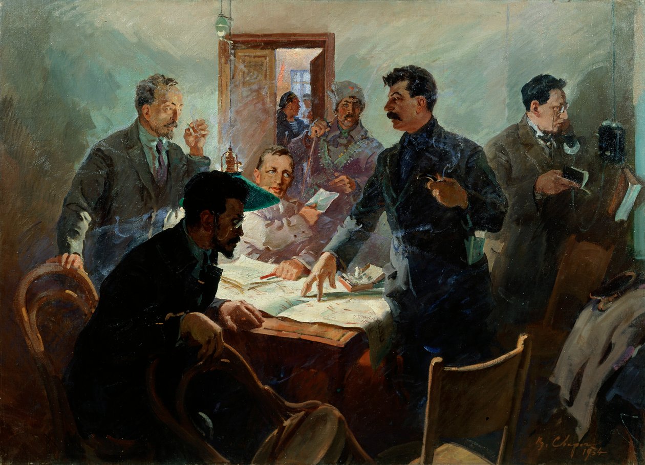 "Oktoberrevolutionens stab", 1934. av Vasili Svarog