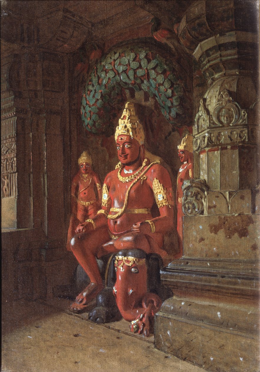 En Vishnu-staty i Indra-templet, 1874 av Vasili Vasilievich Vereshchagin