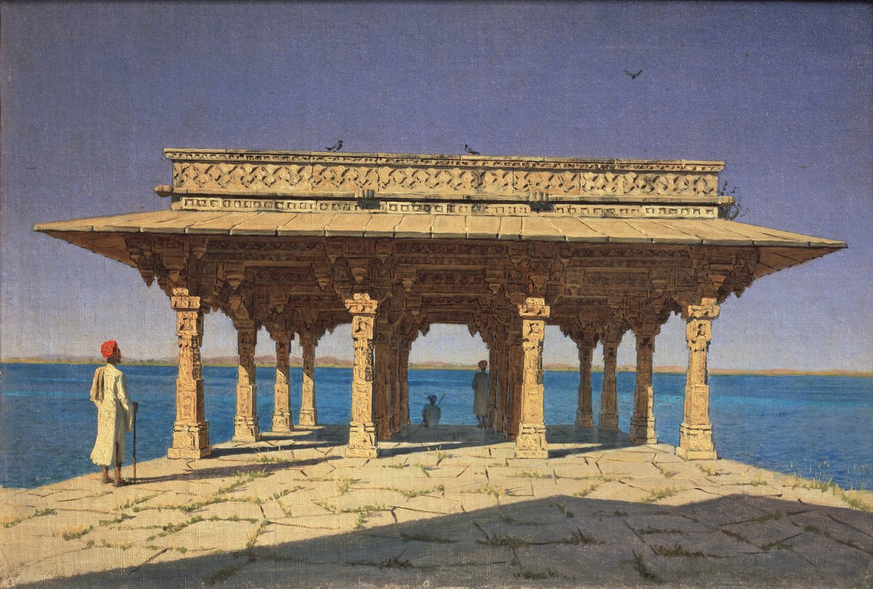 Kväll i Lake Jaipur-distriktet i delstaten Rajasthan, Indien, 1874 av Vasili Vasilievich Vereshchagin