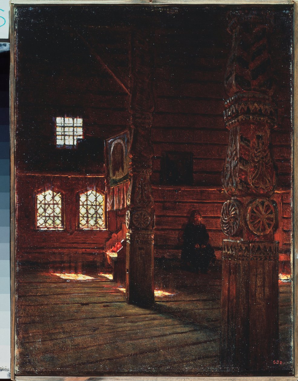 Interiör av Peter och Paul-kyrkan i Puchug - Målning av Vasili Vasilyevich Vereshchagin (Vassili Vereshchagin) (1842-1904), olja på duk av Vasili Vasilievich Vereshchagin