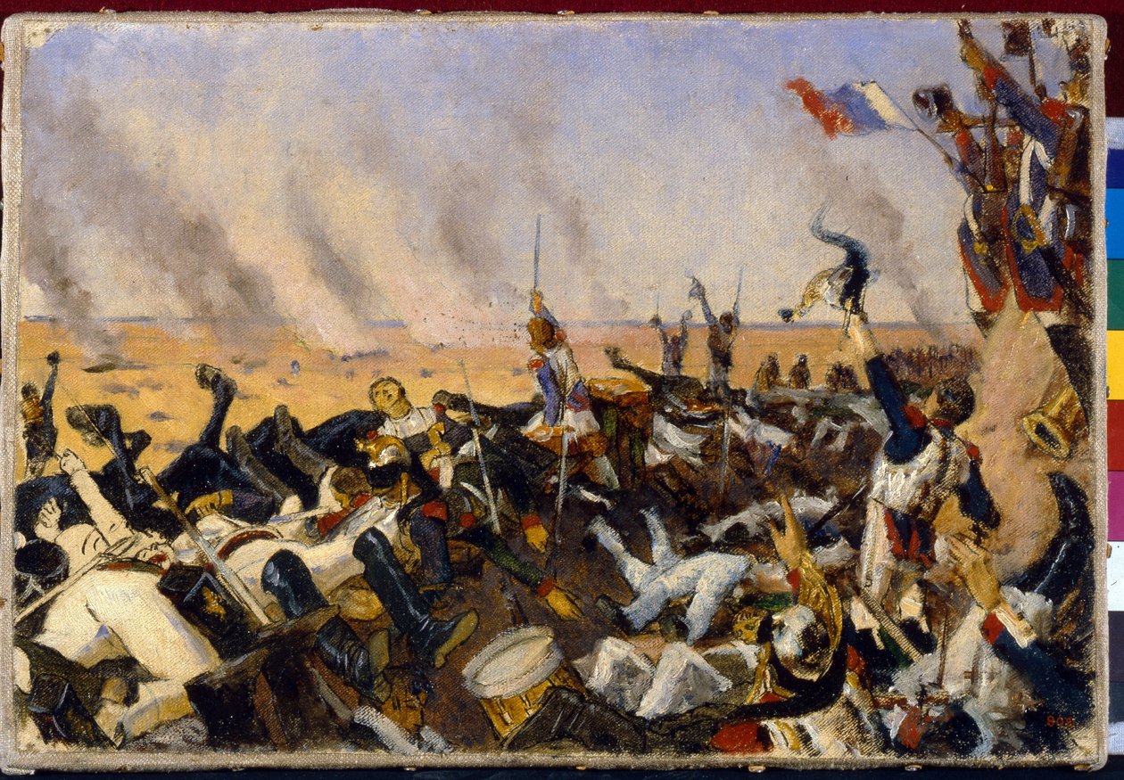 Slutet på slaget vid Borodino den 26 augusti 1812 (Slutet på slaget vid Borodino den 26 augusti). av Vasili Vasilievich Vereshchagin