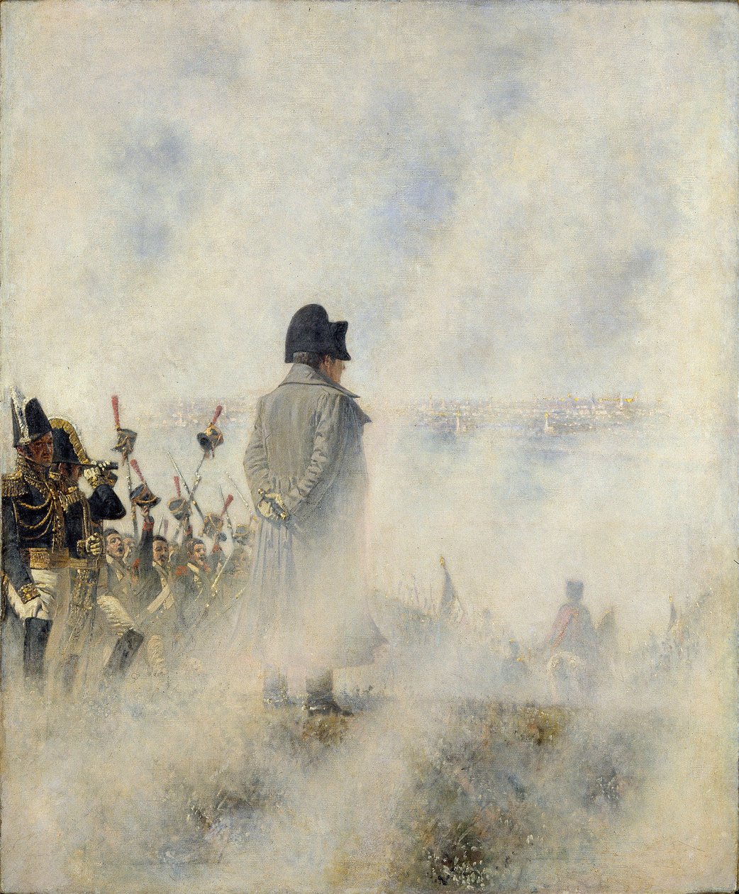 Napoleon Bonaparte - Före Moskva. Väntar på deputationen av boyars par Vereshchagin, Vasili Vasilyevich (1842-1904). Olja på duk av Vasili Vasilievich Vereshchagin