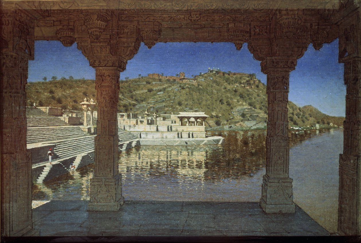 Rajasthan. Vid sjön i Udaipur, 1874 av Vasili Vasilievich Vereshchagin