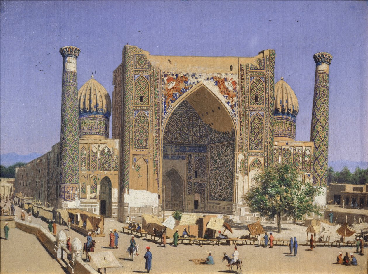 Sherdar Madrasah vid Registan Square i Samarkand, 1869-1870 av Vasili Vasilievich Vereshchagin