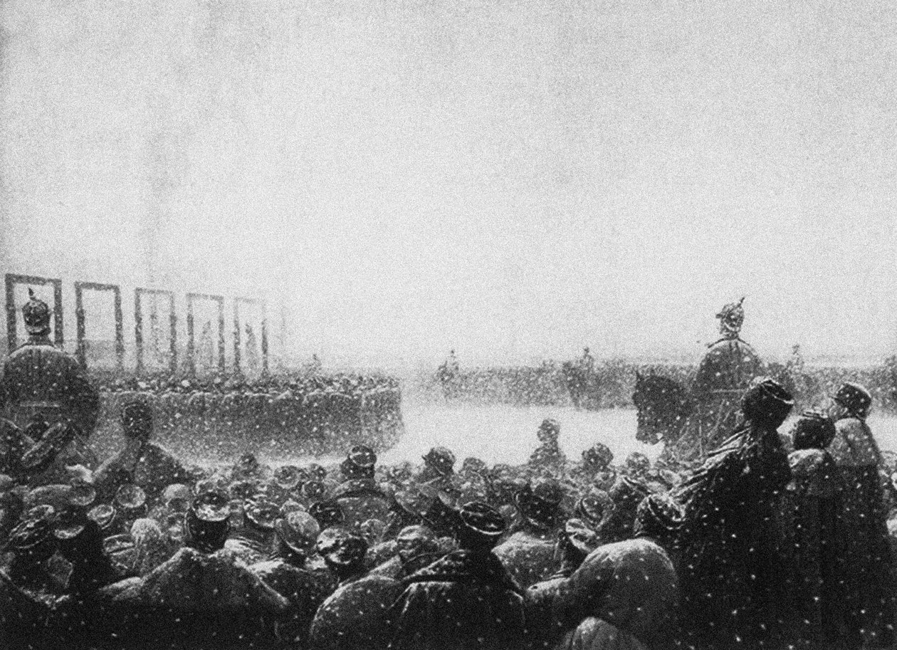 Avrättningen av terroristerna i Ryssland, 1884-1885 av Vasili Vasilievich Vereshchagin