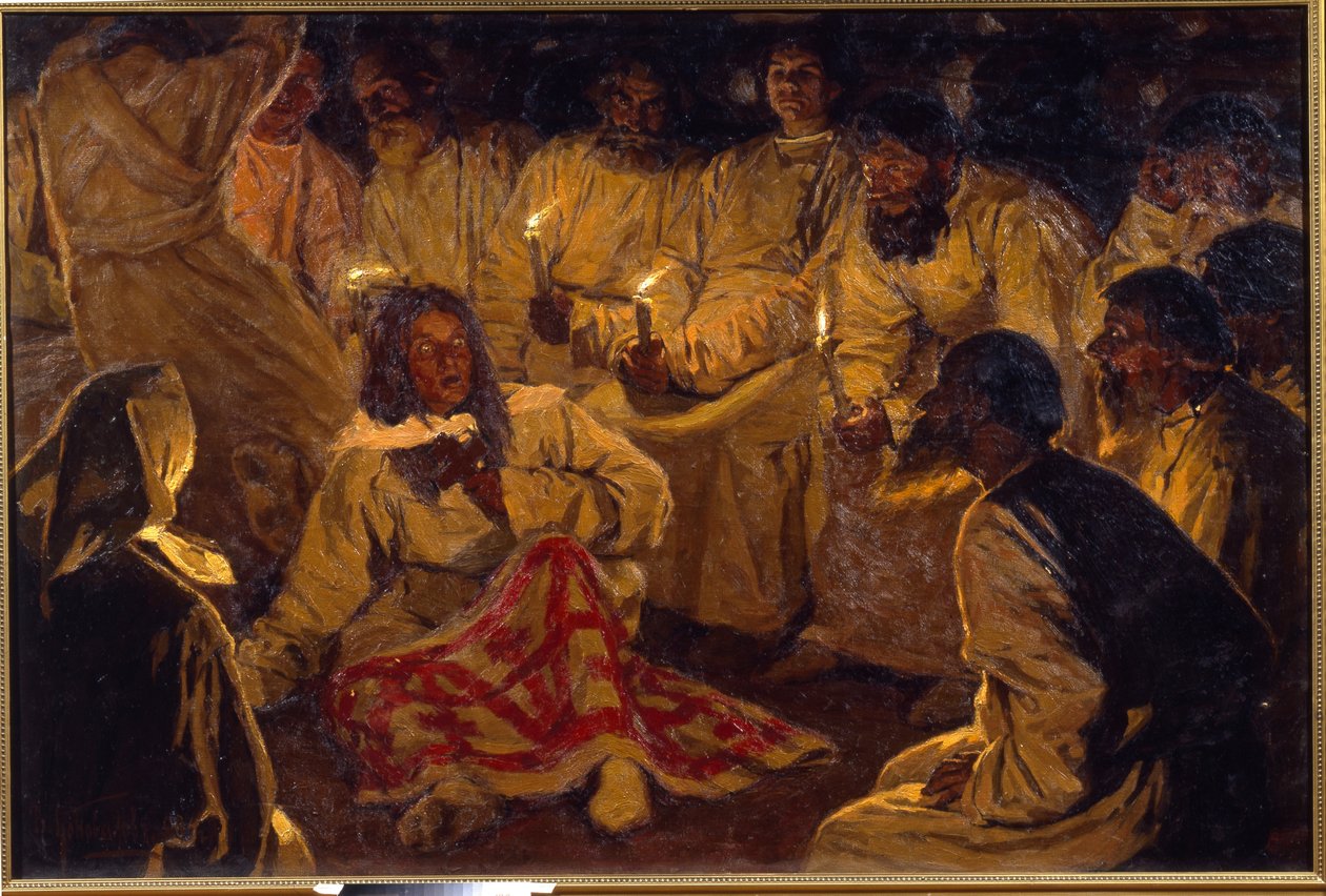 Les flagellants - khlists - khlysty - Klysty-sekten - Konovalov, Vasiliy Vasilievich(1864-1908) - Lotzal Heritage Museum, Volsk av Vasili Vasilyevich Konovalov