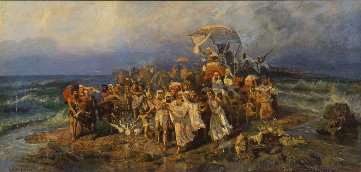 Israeliternas korsning av Röda havet, andra hälften av 1800-talet. av Vasilii Kotarbinsky