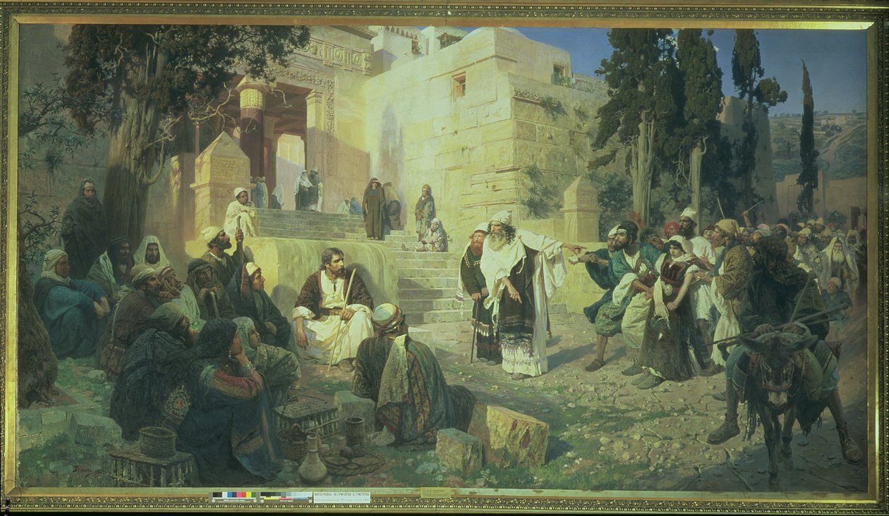 Kristus och kvinnan tagen i äktenskapsbrott, 1888 av Vasilij Dmitrievich Polenov