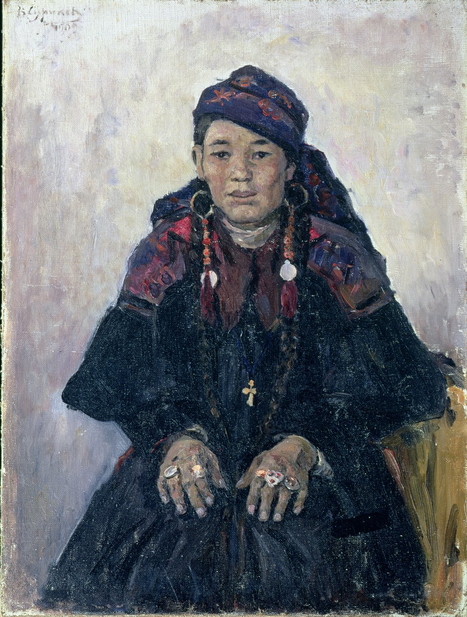 Porträtt av en kosackkvinna, 1909 av Vasilij Ivanovic Surikov